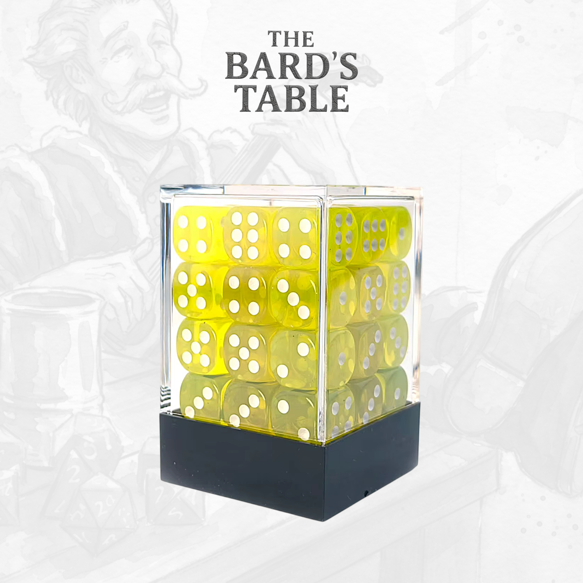 Translucent Yellow - 36x Rounded-Square 12mm Dice